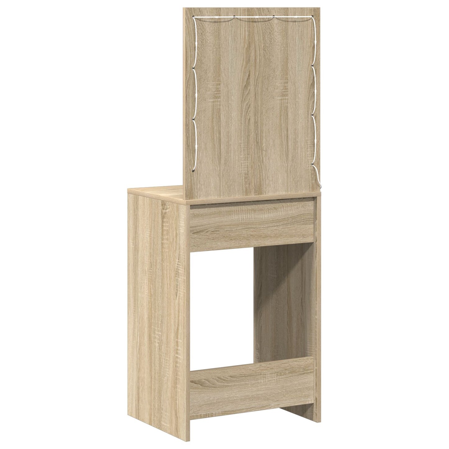 sminkbord med LED-lampor Sonoma ek 50x41x135 cm