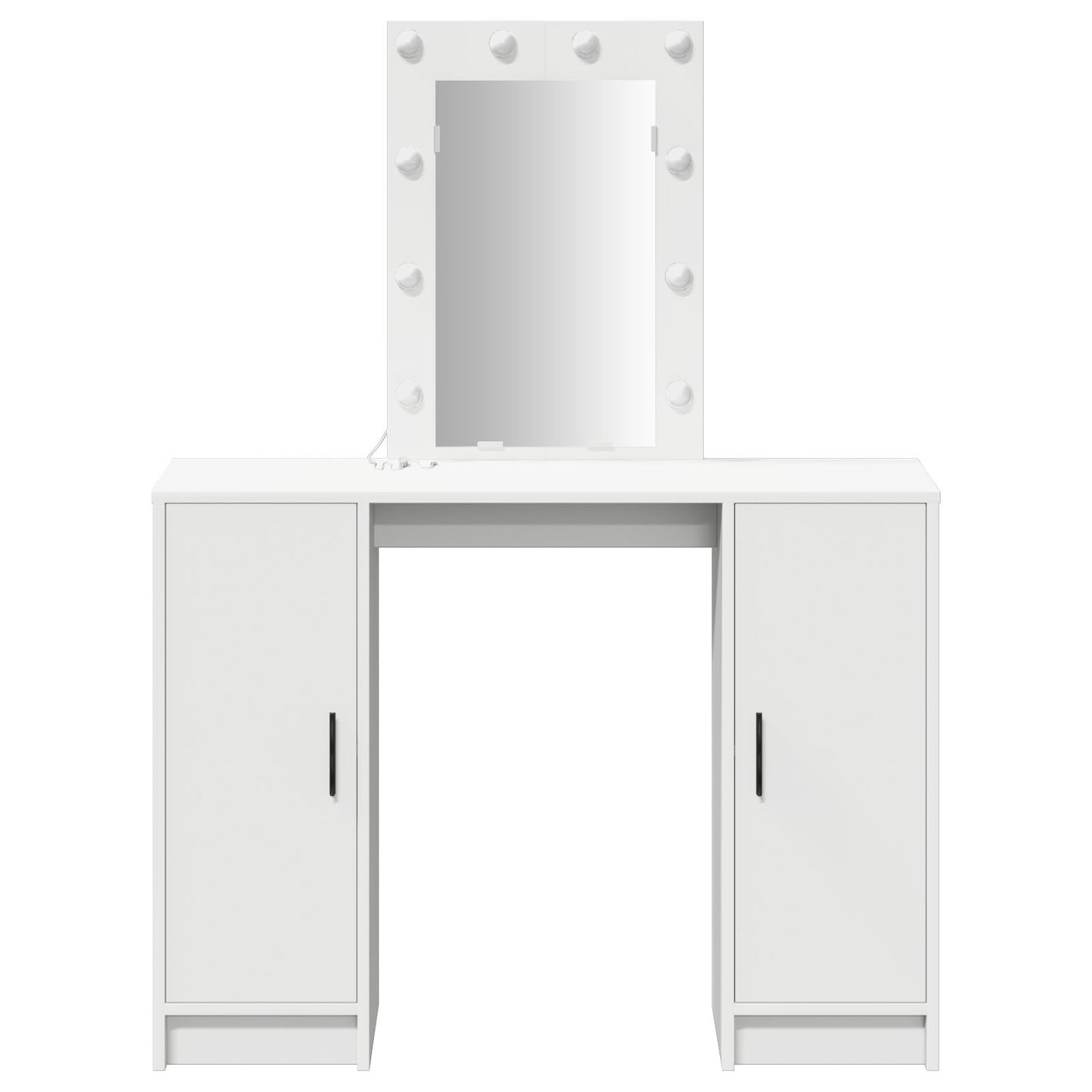 Sminkbord med LED-lampor Vitt 102x33x135 cm