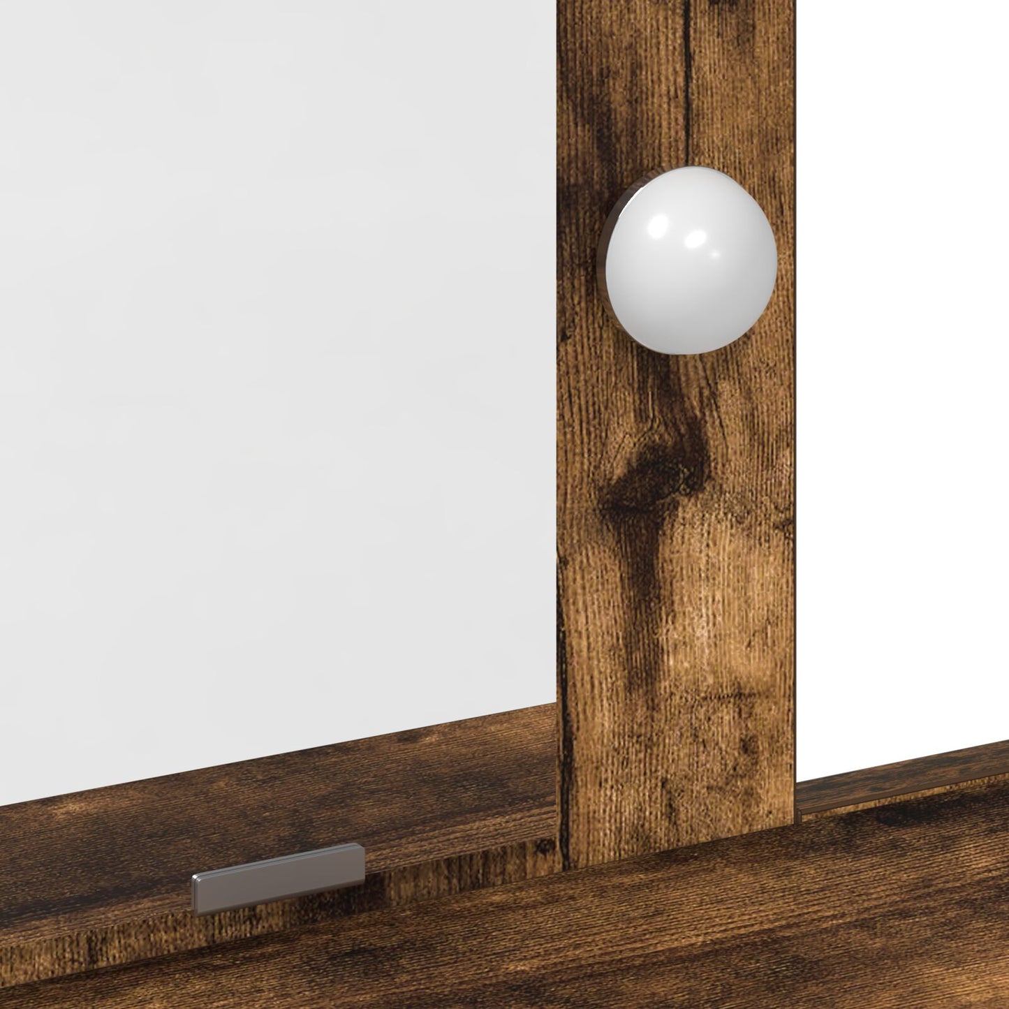 Sminkbord med LED-lampor Rökt Ek 100x41x140 cm