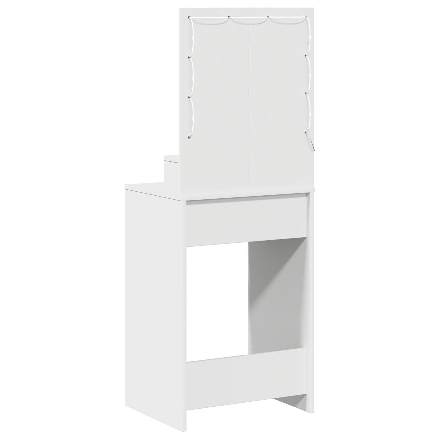 Sminkbord med LED-lampor Vit 50x41x135 cm