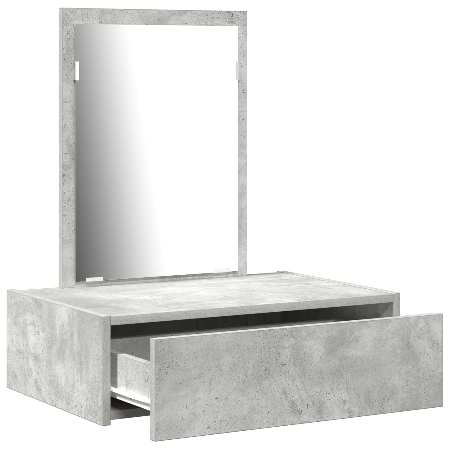 Väggmonterat sminkbord Betonggrå 60x40x70 cm
