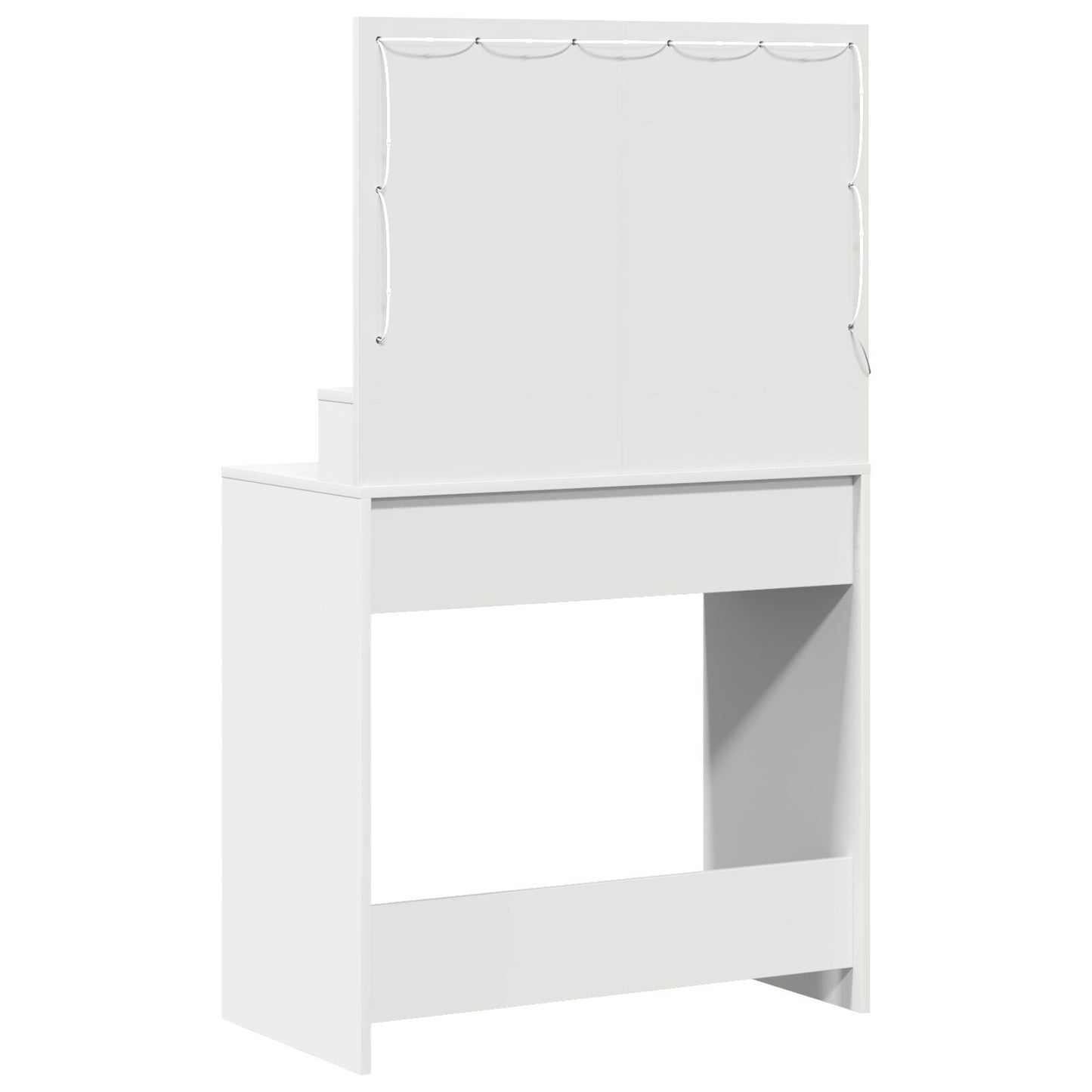 Sminkbord med LED-lampor Vit 79x41x135 cm
