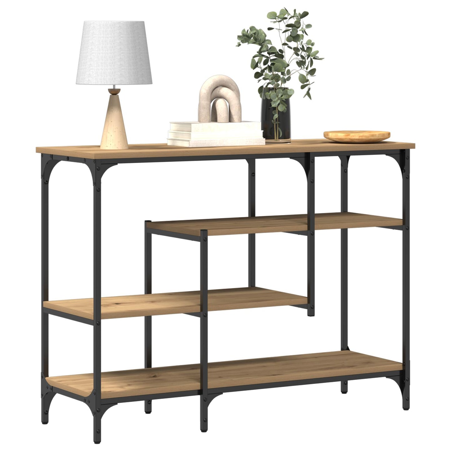Konsolbord Artisan Ek 100x35x75 cm Konstruerat trä & Stål