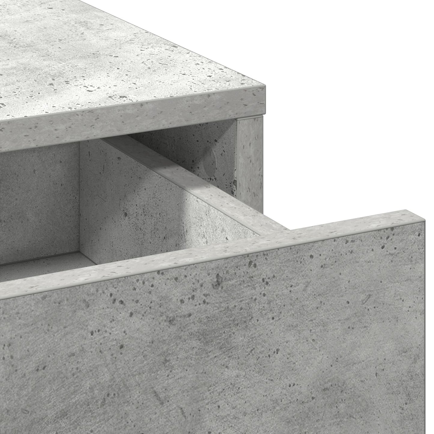 3-delars Sminkbord Set Betonggrå Konstruerat trä