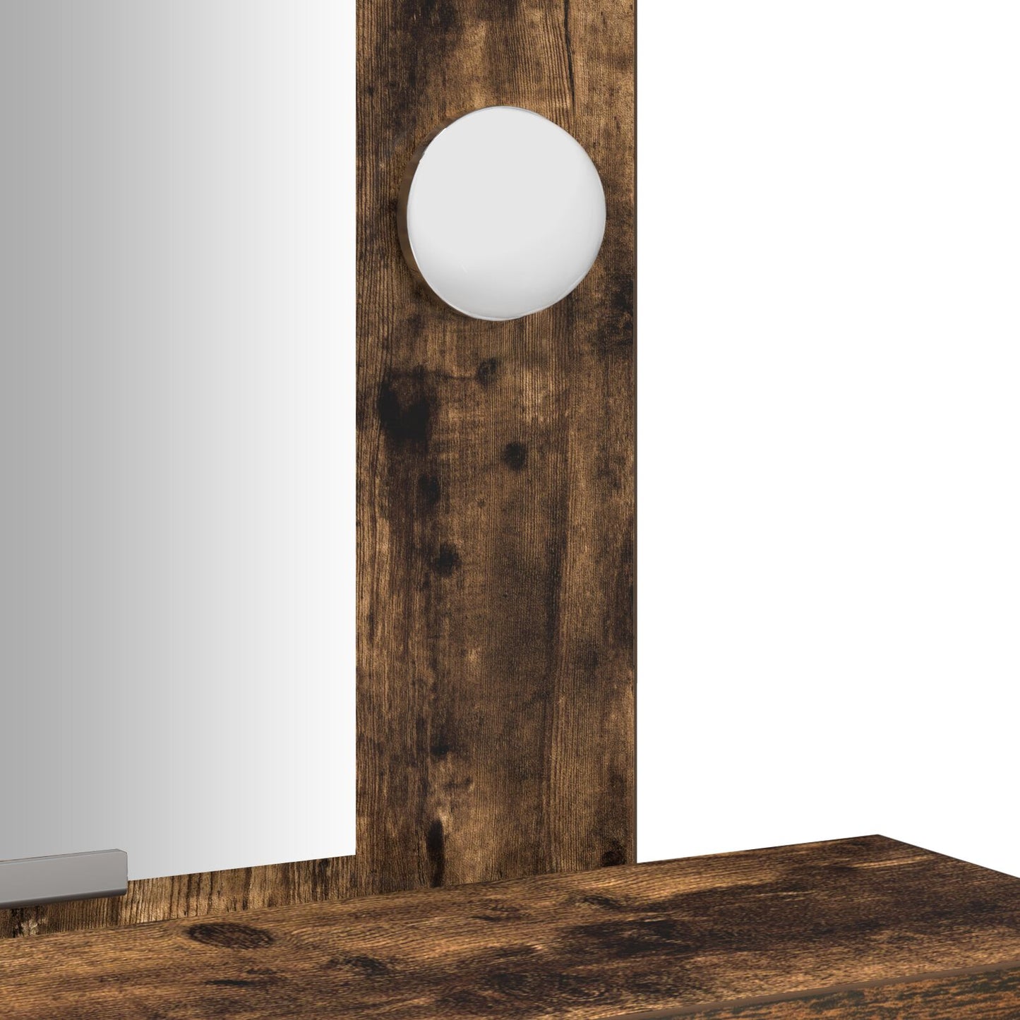 Sminkbord med LED-lampor Rökt Ek 50x41x140 cm