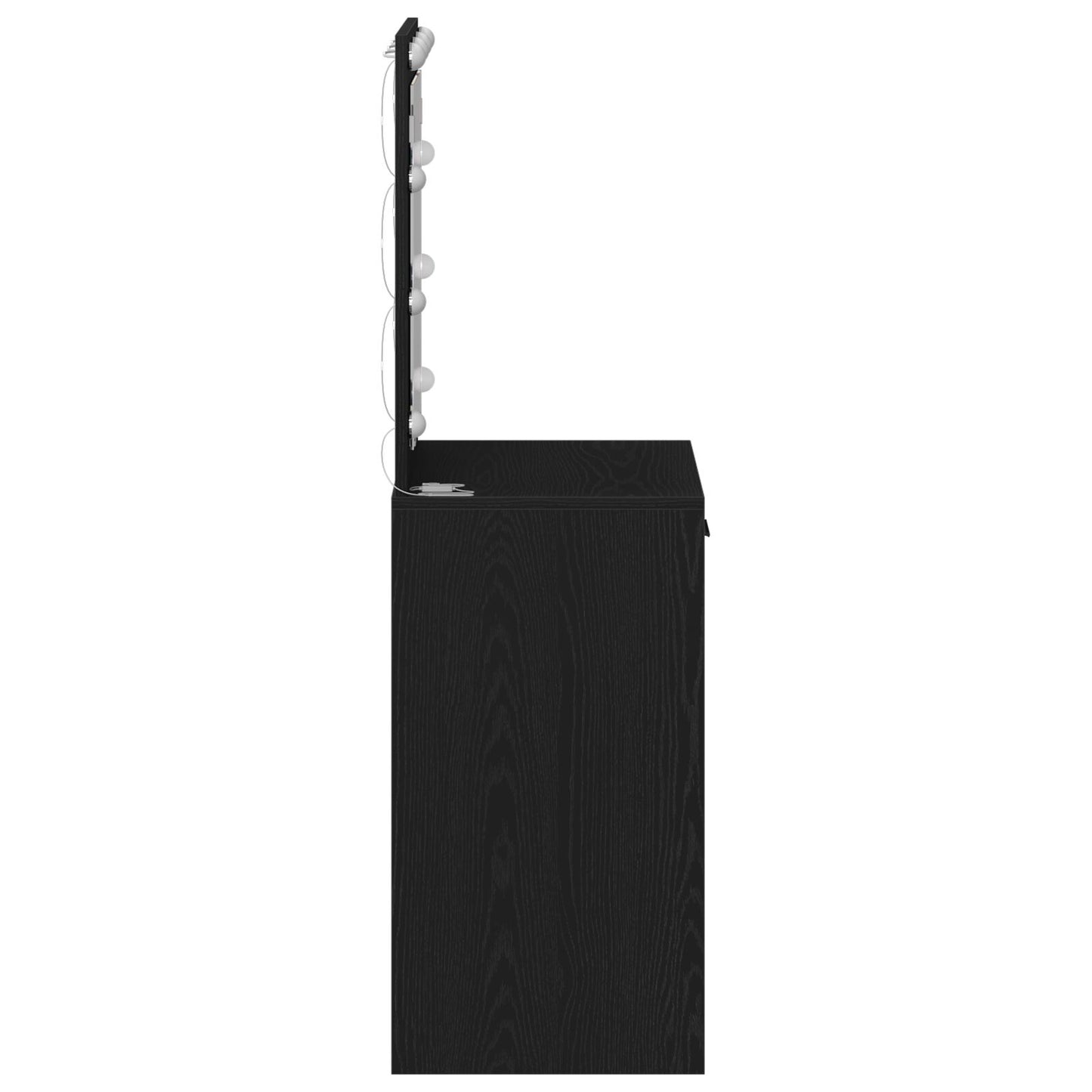 Sminkbord med LED-lampor Svart ek 50x41x135 cm