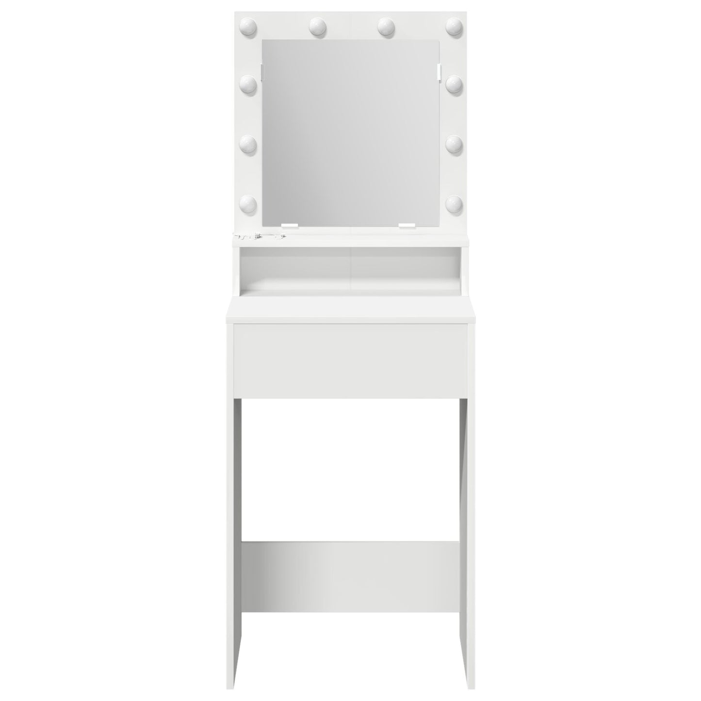 Sminkbord med LED-lampor Vit 50x41x135 cm