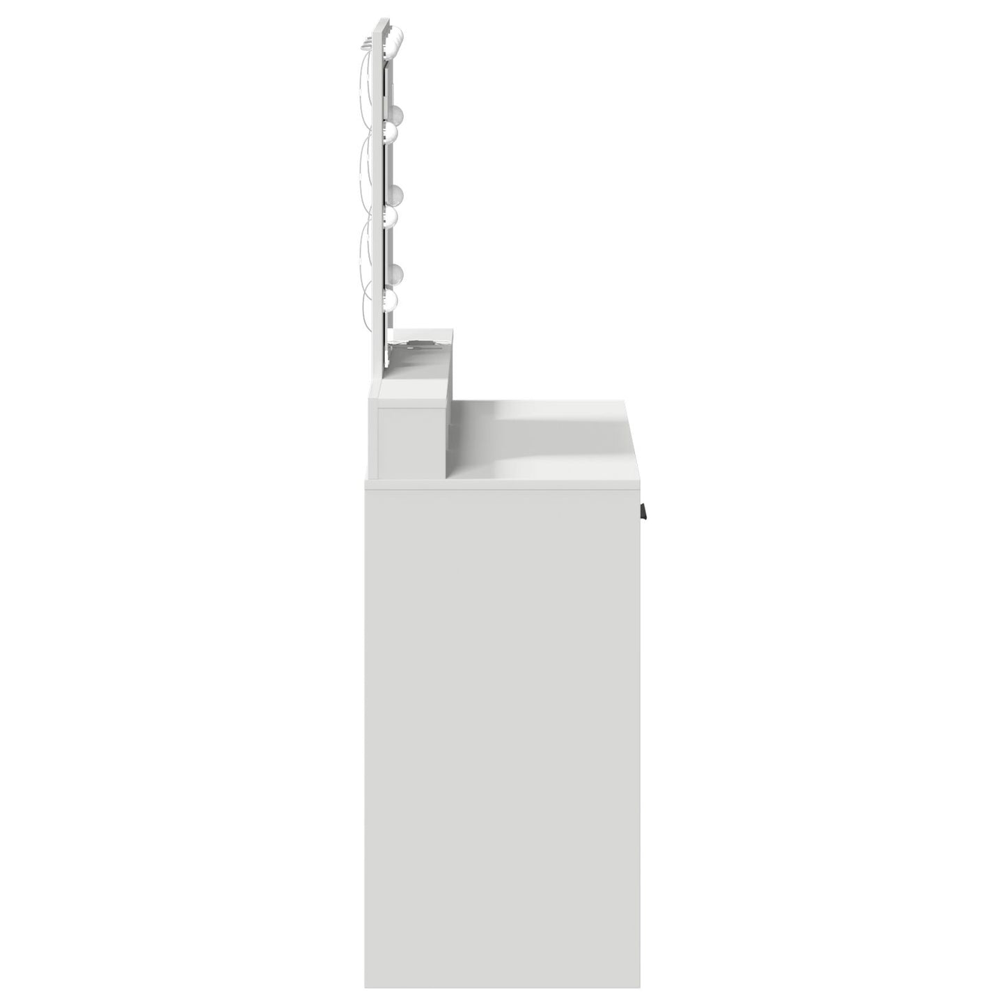 Sminkbord med LED-lampor Vit 79x41x140 cm