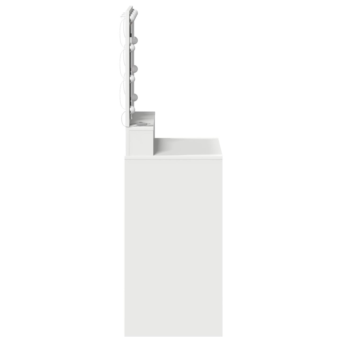 Sminkbord med LED-lampor Vit 50x41x135 cm