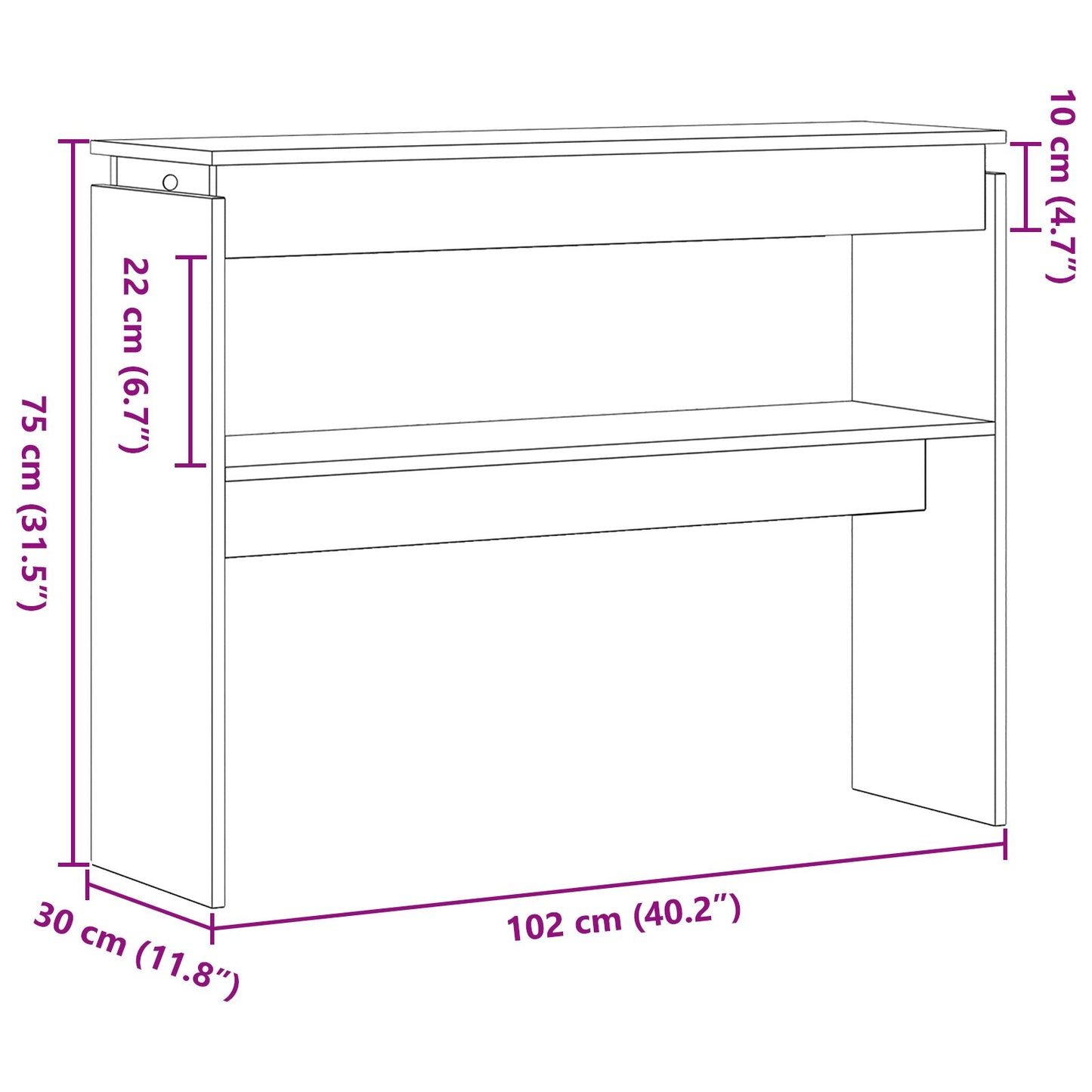 Konsolbord Svart Ek 80x30x102 cm Trä