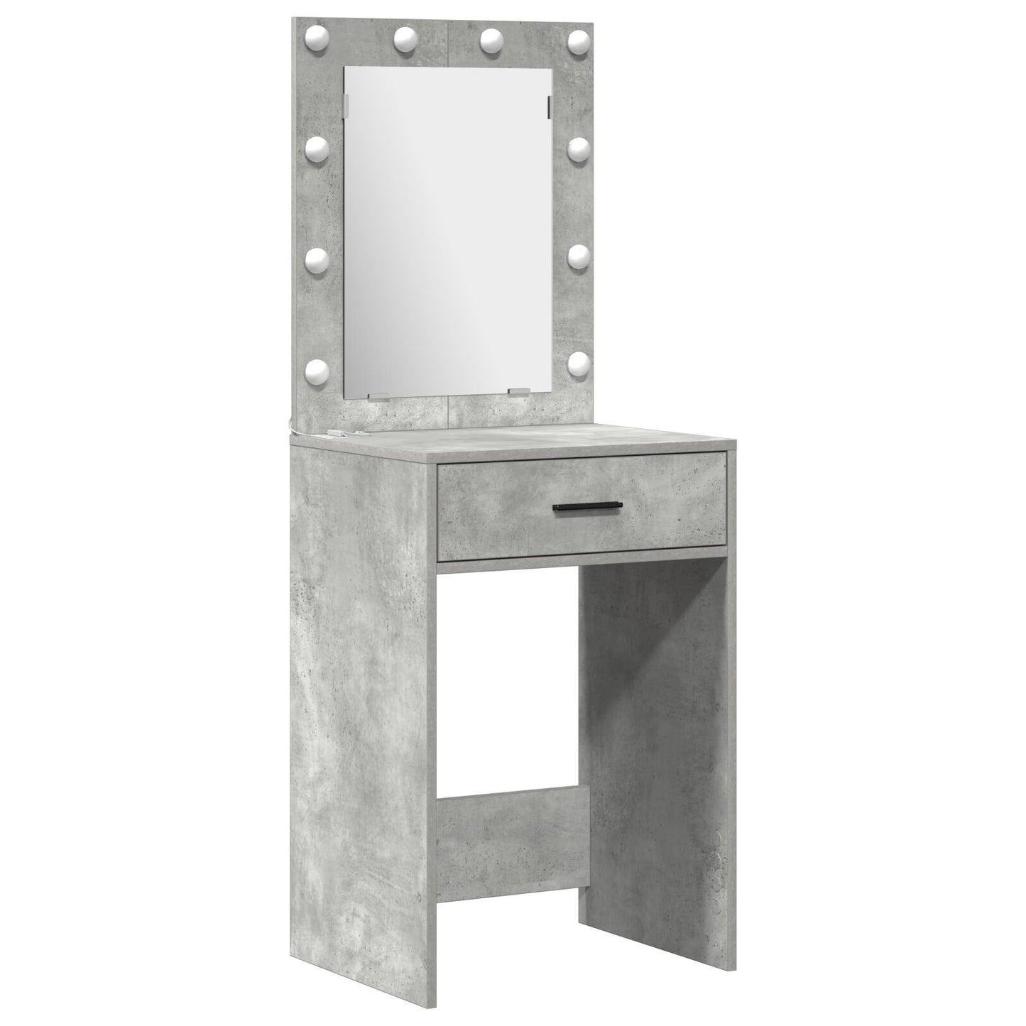 2 Delar Sminkbord Set med LED Betonggrå Konstruerat Trä