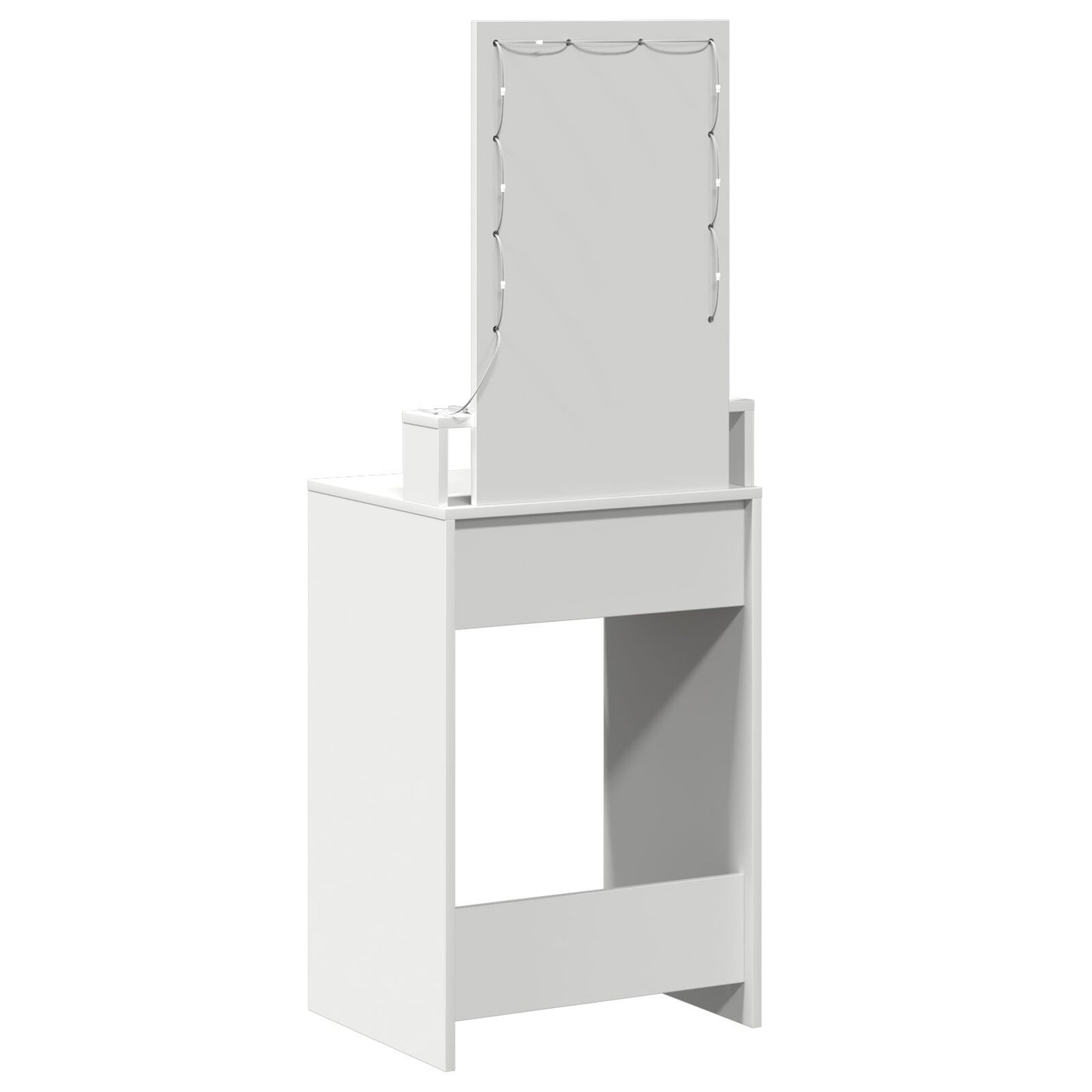Sminkbord med LED-lampor Vit 50x41x140 cm