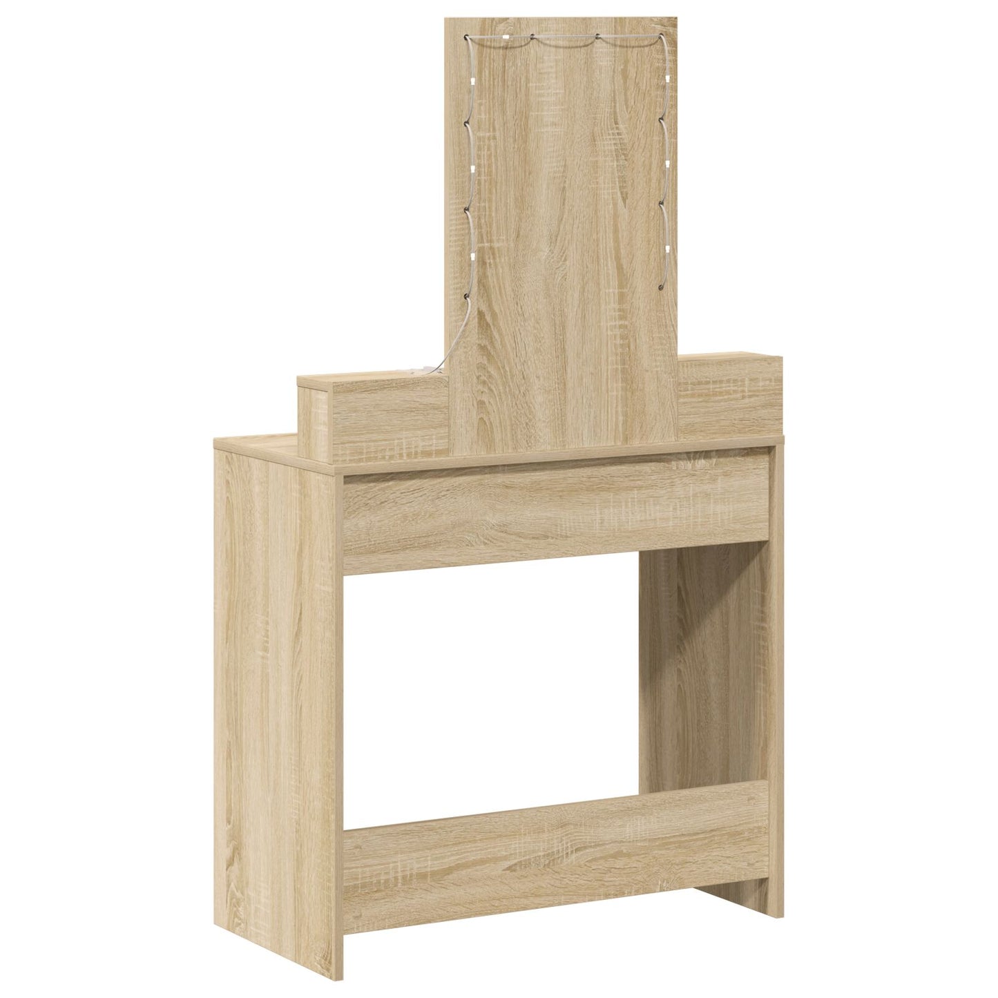 Sminkbord med LED-lampor Sonoma Eklik 79x41x140 cm