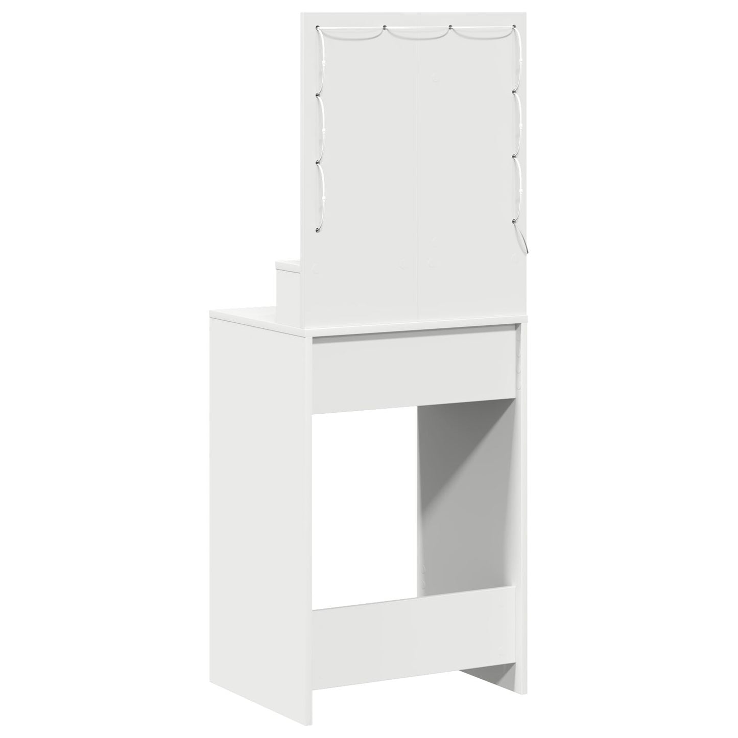 Sminkbord med LED-lampor Vit 50x41x135 cm