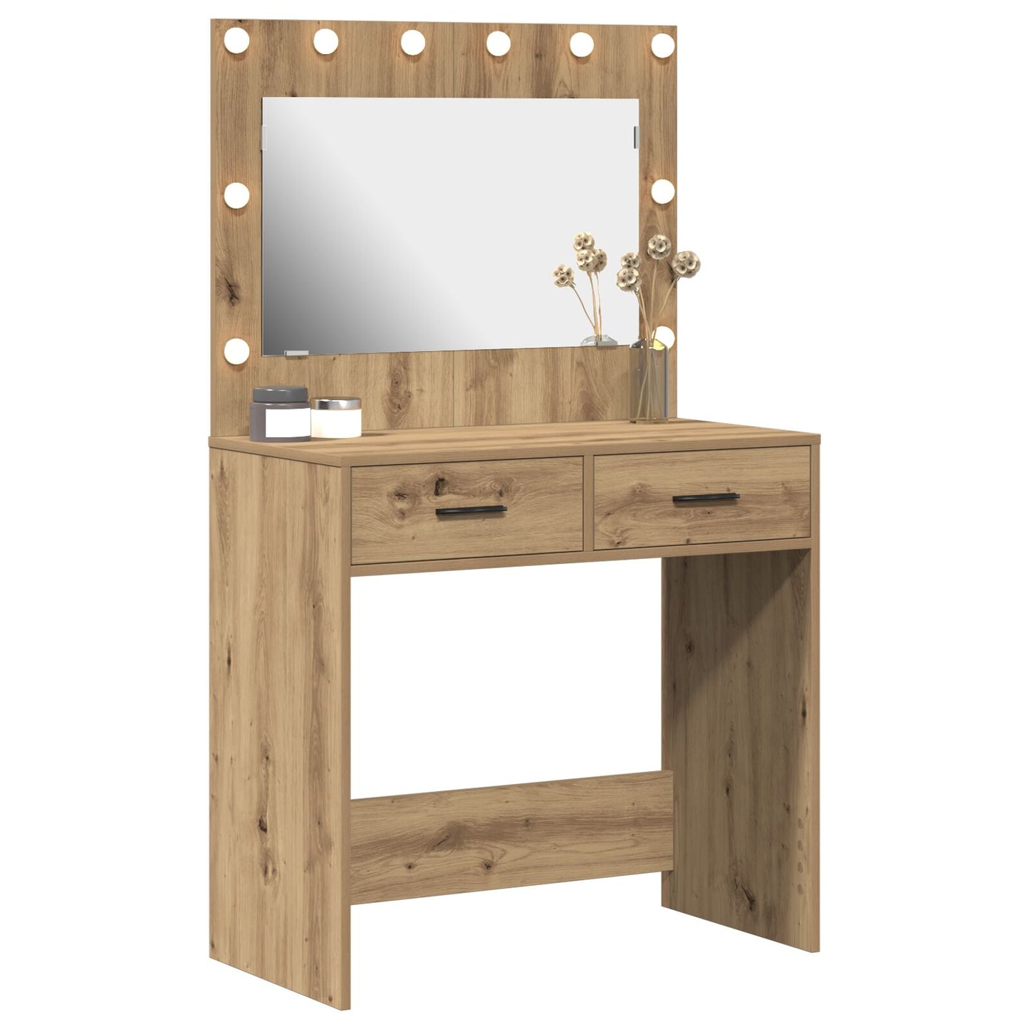 Sminkbord med LED-lampor Artisan-ek 78,5x41x135 cm