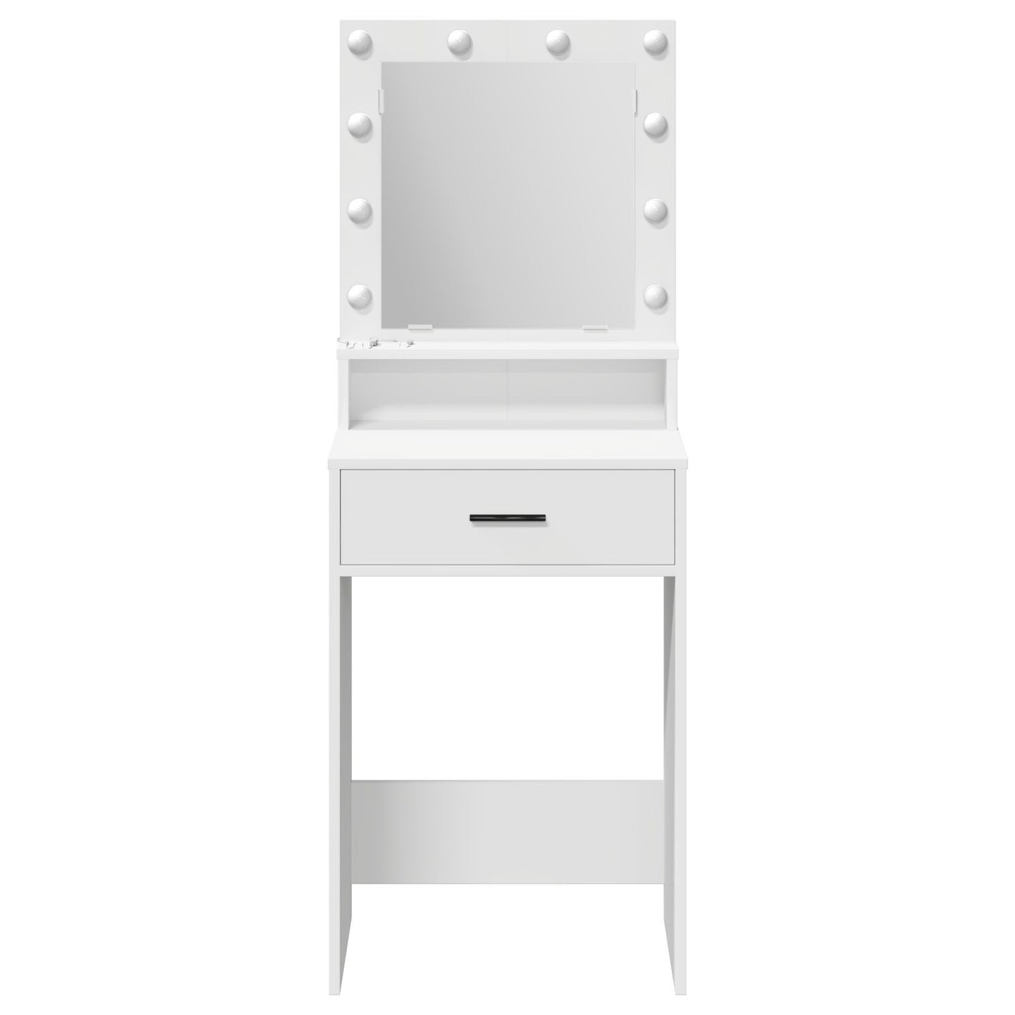 Sminkbord med LED-lampor Vit 50x41x135 cm