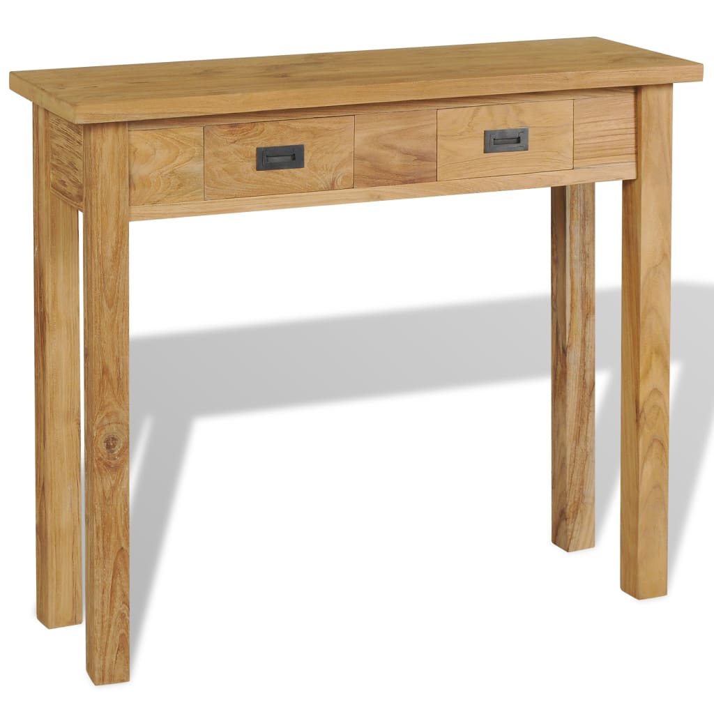 Konsolbord i massiv teak 90x30x80 cm