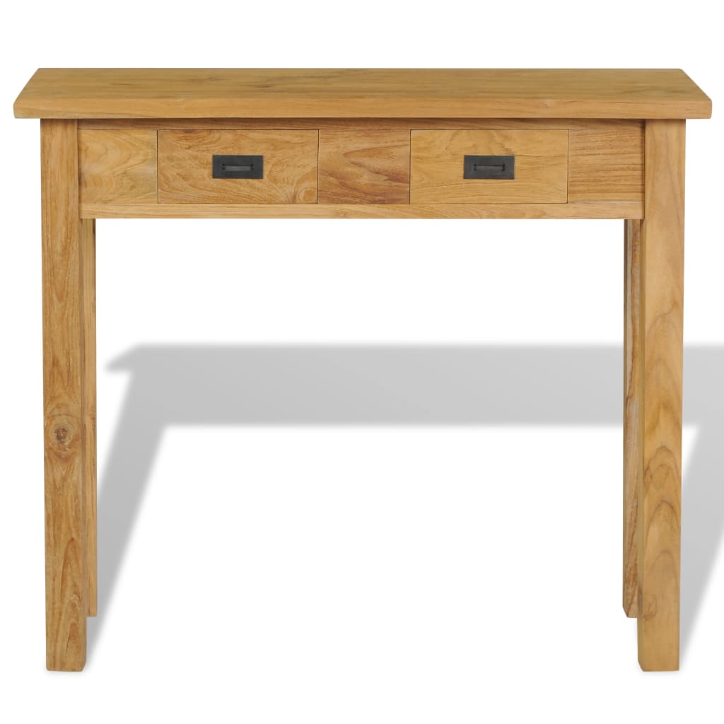 Konsolbord i massiv teak 90x30x80 cm