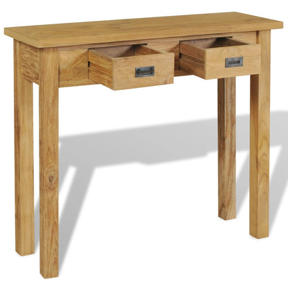 Konsolbord i massiv teak 90x30x80 cm