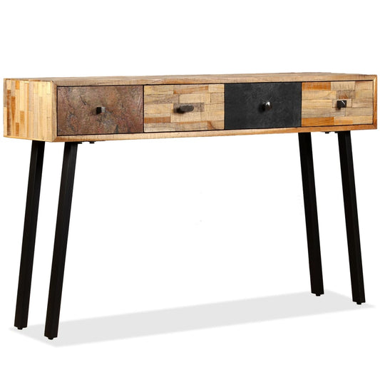 Konsolbord massivt återvunnet teakträ 120x30x76 cm
