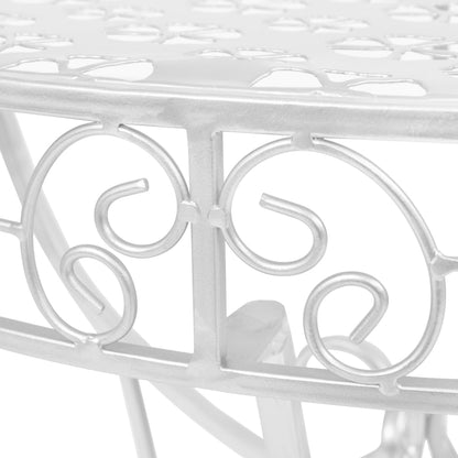Sidobord vintage stil halvrunt metall 72x36x74 cm silver