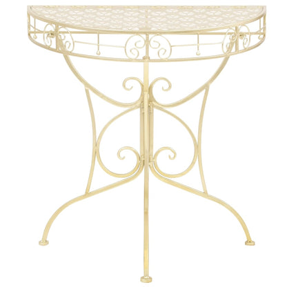 Sidobord vintage stil halvrunt metall 72x36x74 cm guld