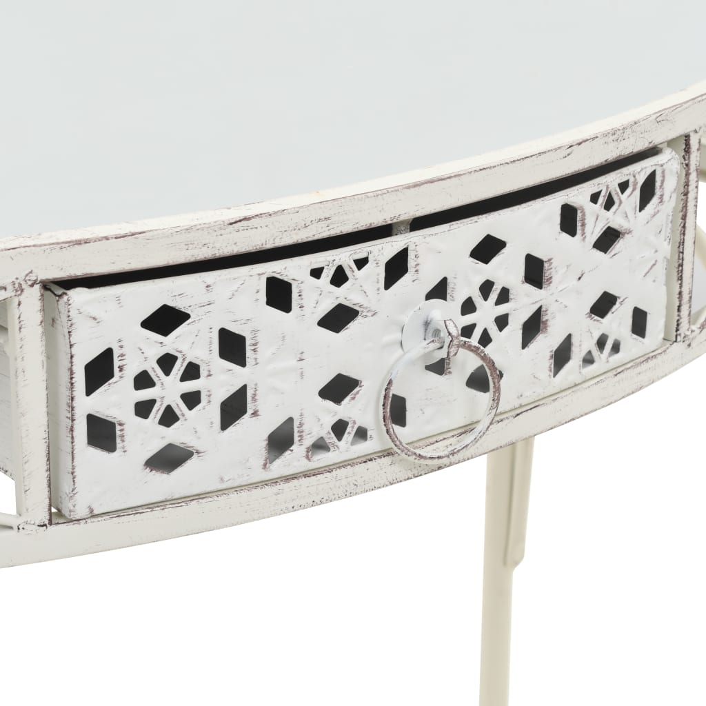 Sidobord fransk stil metall 82x39x76 cm vit