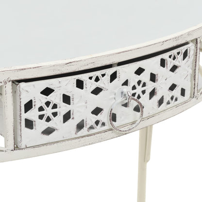 Sidobord fransk stil metall 82x39x76 cm vit