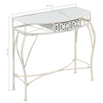 Sidobord fransk stil metall 82x39x76 cm vit