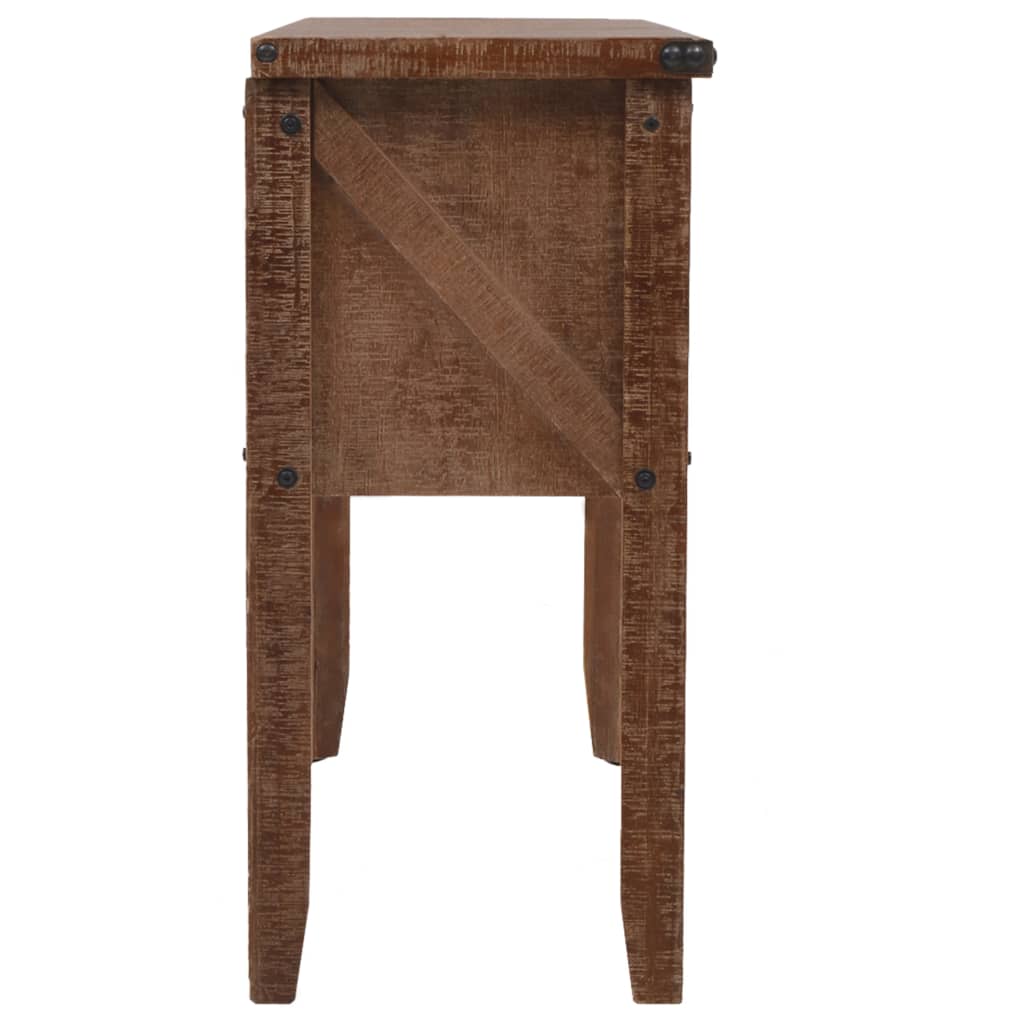 Konsolbord massivt granträ 131x35,5x75 cm brun