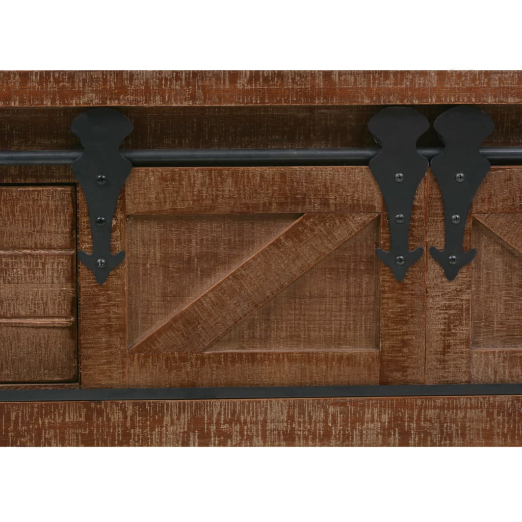 Konsolbord massivt granträ 131x35,5x75 cm brun