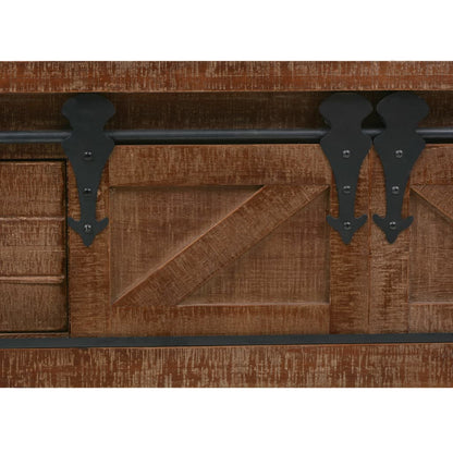 Konsolbord massivt granträ 131x35,5x75 cm brun