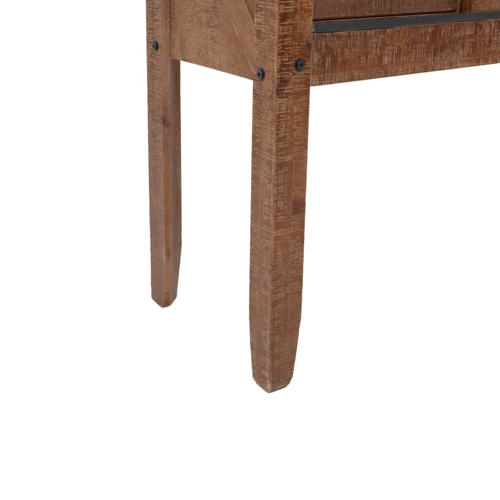Konsolbord massivt granträ 131x35,5x75 cm brun