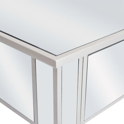 Konsolbord spegel MDF och glas 106,5x38x76,5 cm