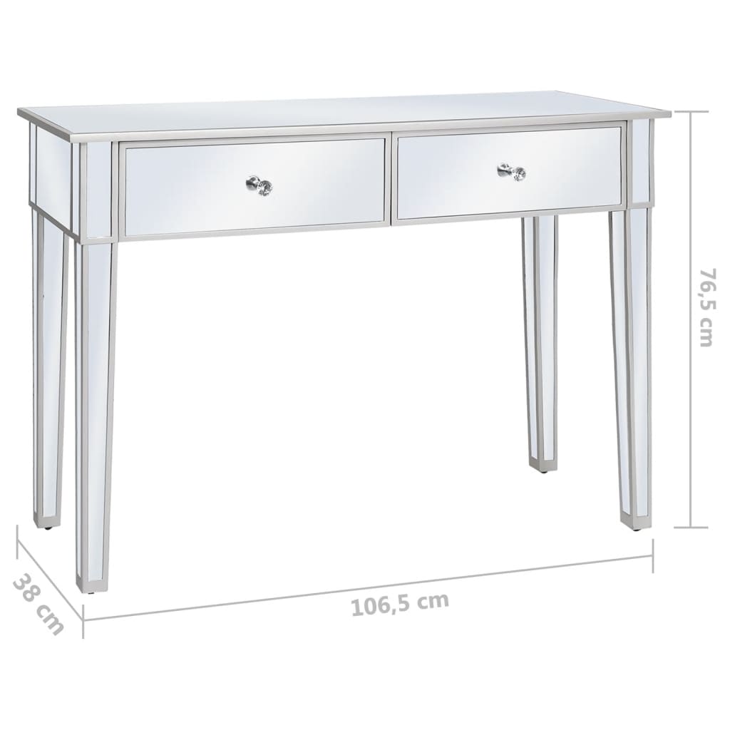 Konsolbord spegel MDF och glas 106,5x38x76,5 cm