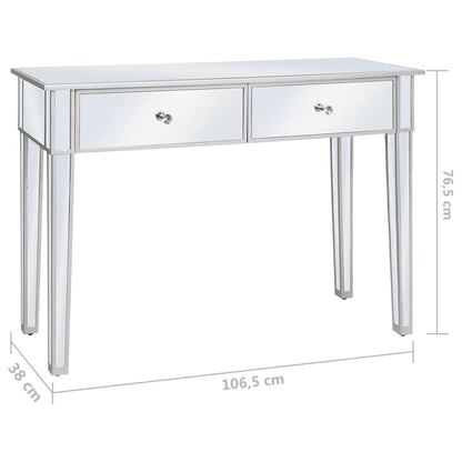 Konsolbord spegel MDF och glas 106,5x38x76,5 cm