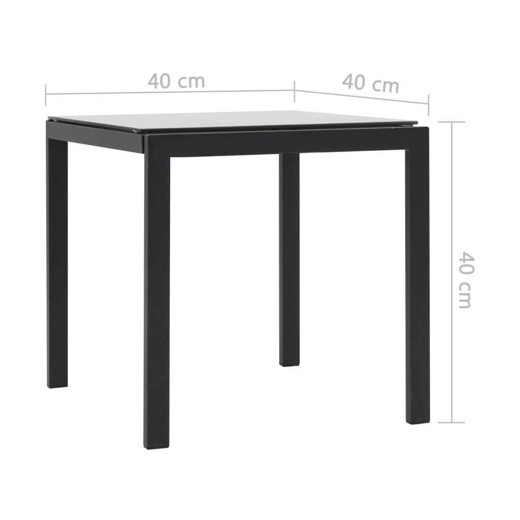 Solsängar 2 st med bord konstrotting och textilene svart