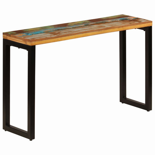 Konsolbord 120x35x76 cm massivt återvunnet trä och stål