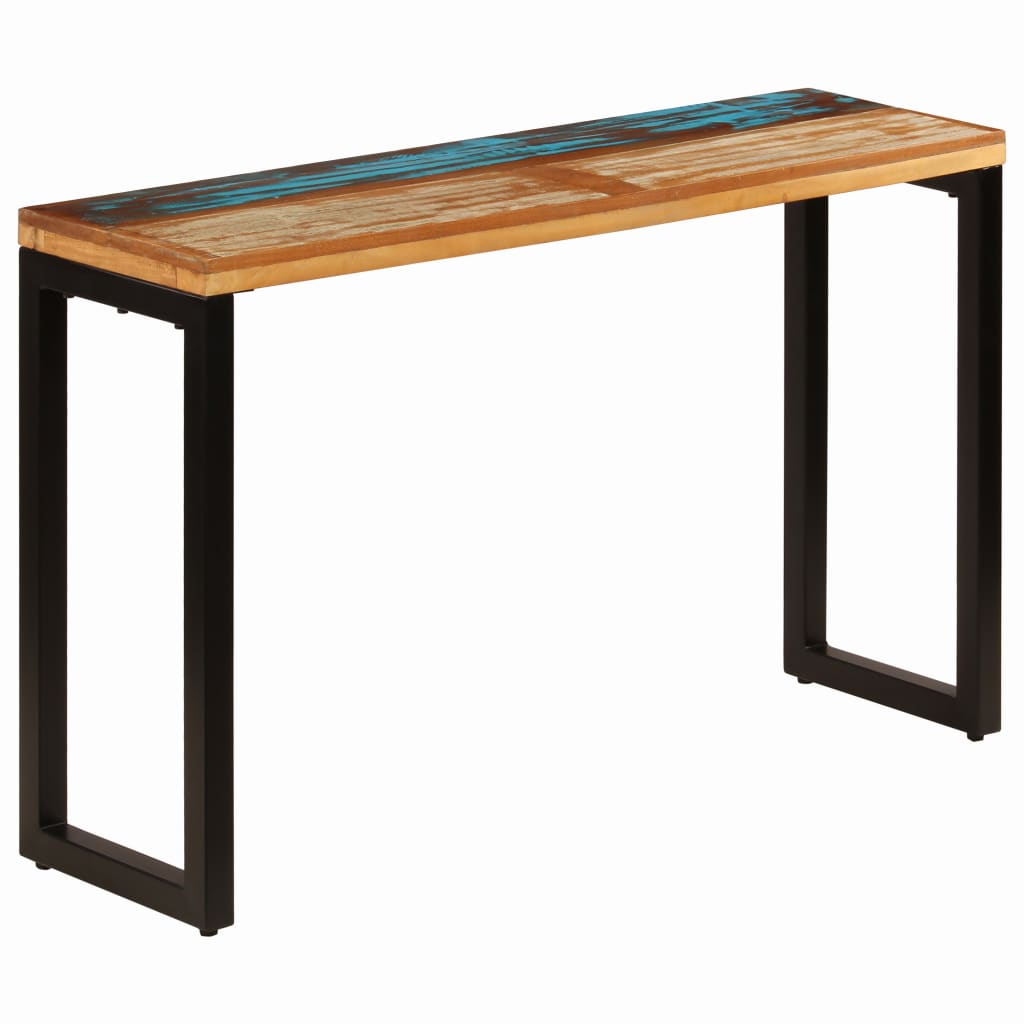 Konsolbord 120x35x76 cm massivt återvunnet trä och stål