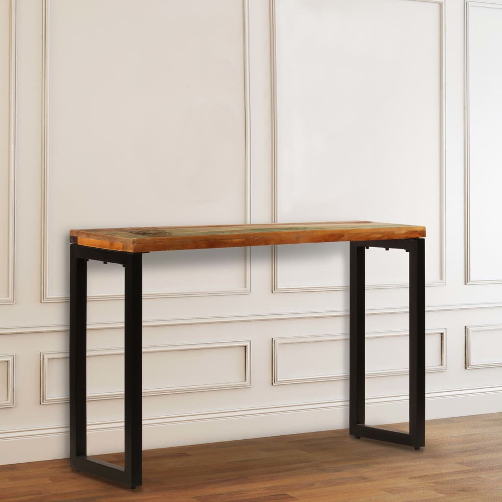Konsolbord 120x35x76 cm massivt återvunnet trä och stål