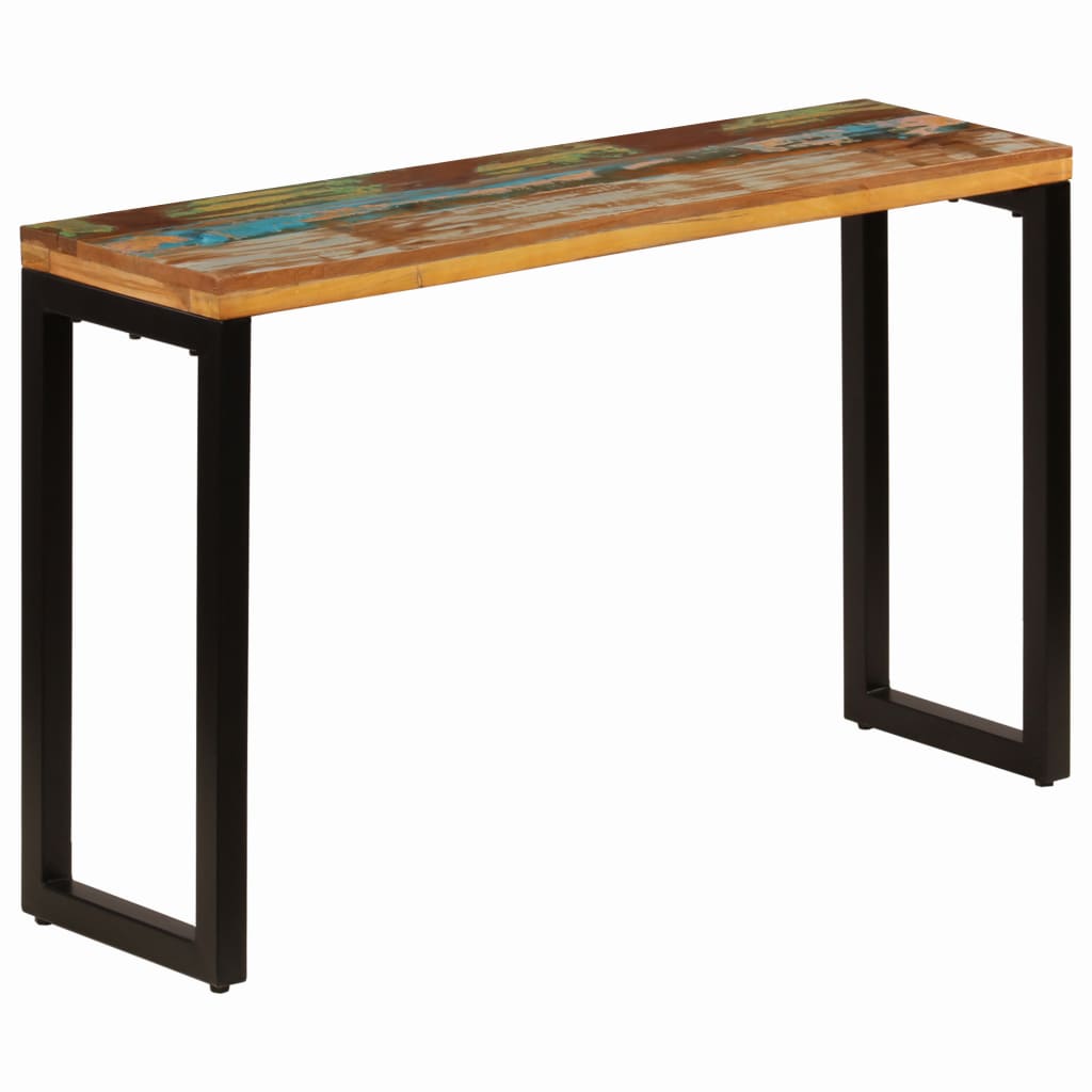 Konsolbord 120x35x76 cm massivt återvunnet trä och stål