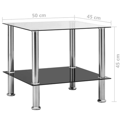 Sidobord genomskinligt 45x50x45 cm glas
