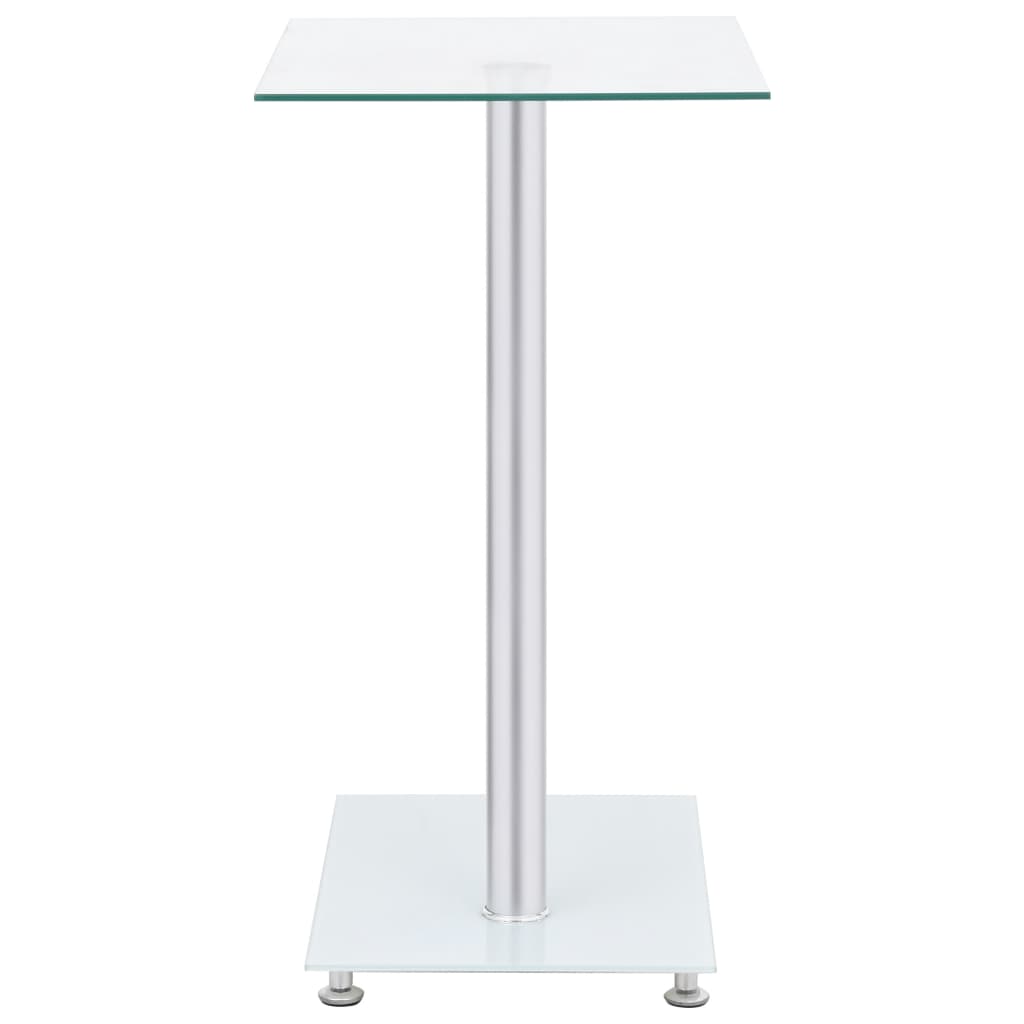 U-format sidobord genomskinligt 45x30x58 cm härdat glas