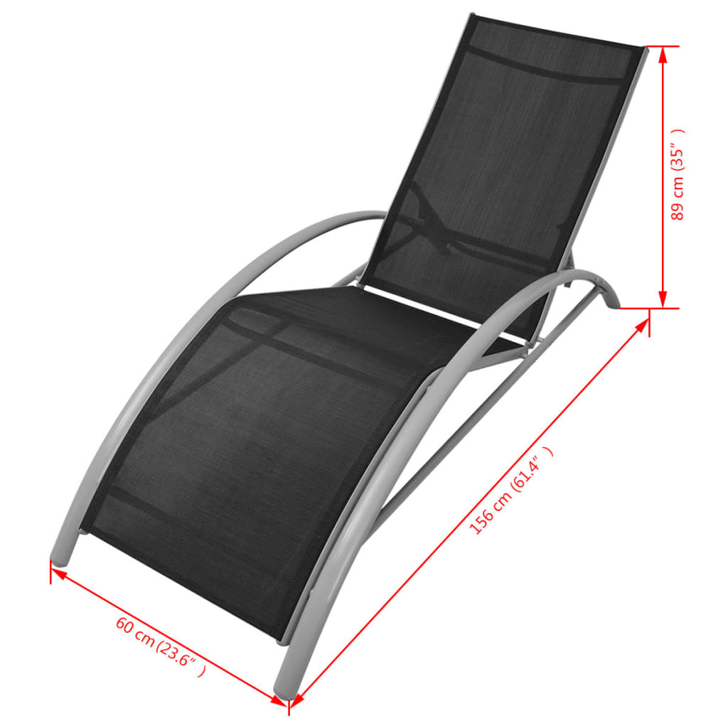 Solsäng aluminium svart