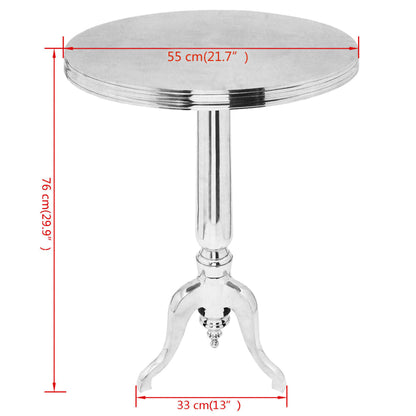 Pelarbord runt aluminium silver