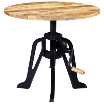 Sidobord 60x(46-63) cm massivt mangoträ och gjutjärn