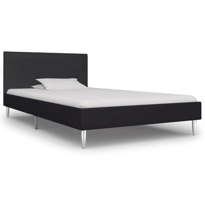 Sängram utan madrass svart tyg 90x200 cm