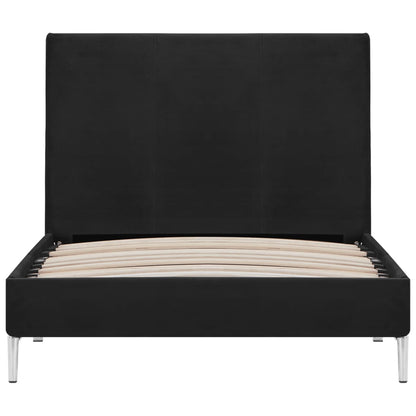 Sängram utan madrass svart tyg 90x200 cm