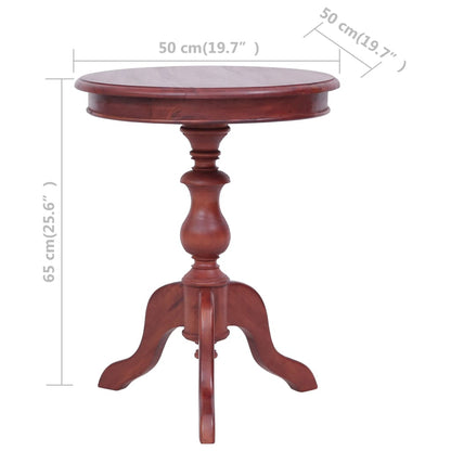 Sidobord brun 50x50x65 cm massiv mahogny