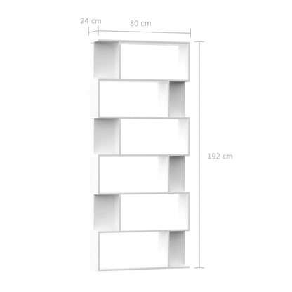 Bokhylla/Rumsavdelare vit 80x24x192 cm konstruerat trä